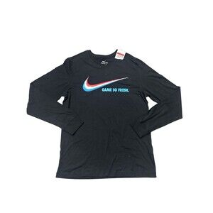 Nike Limited "Game So Fresh" Men's Jet Black Large Long Sleeve Tee 100% Cotton